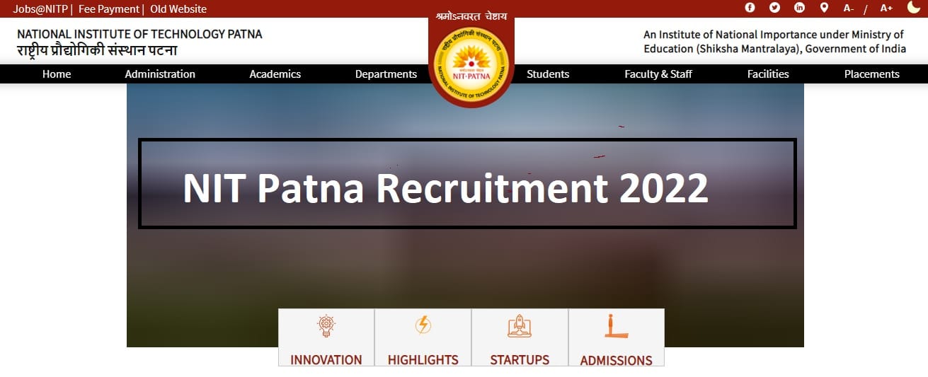 NIT Patna Recruitment 2022