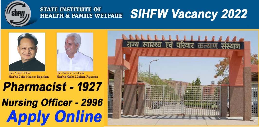 SIHFW Rajasthan Recruitment 2022