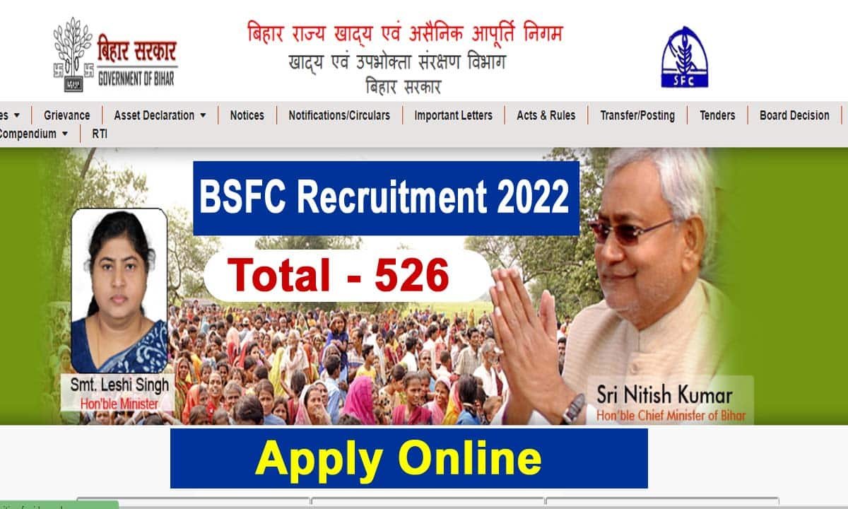 Bihar BSFC Recruitment Online 2022