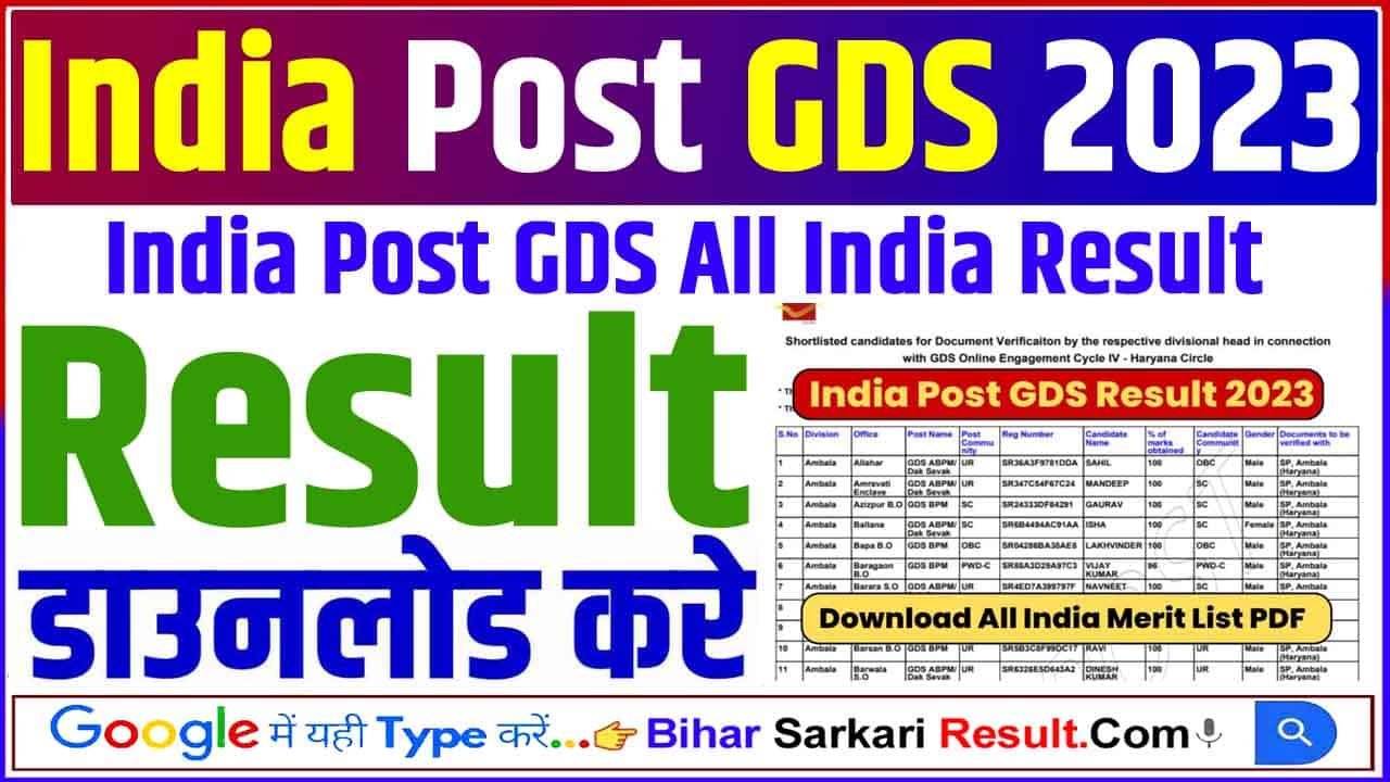 India post gds Result 2023