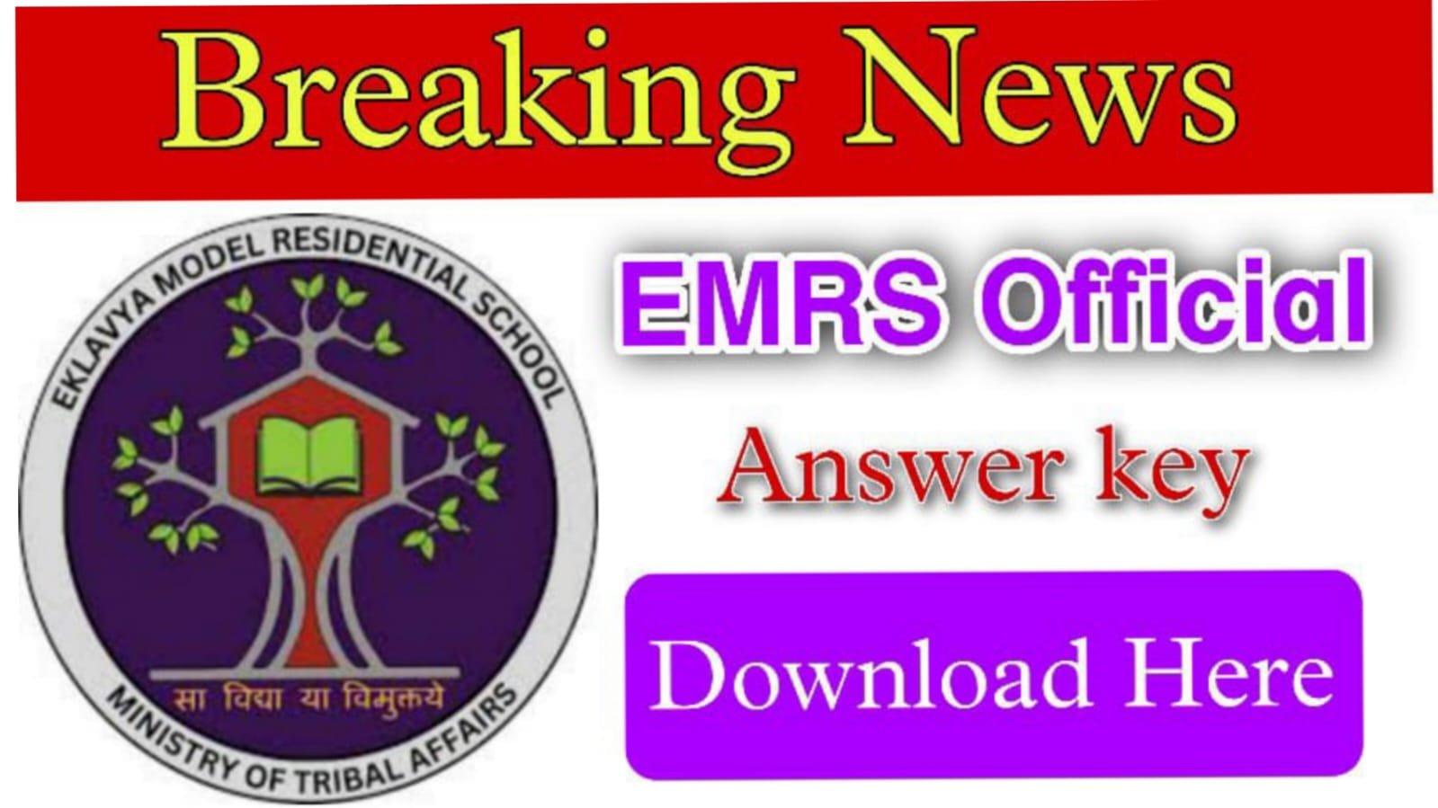 EMRS ANSWER KEY 2023 Download/ PGT, Hostel Warden, Principal and JSA. all subject