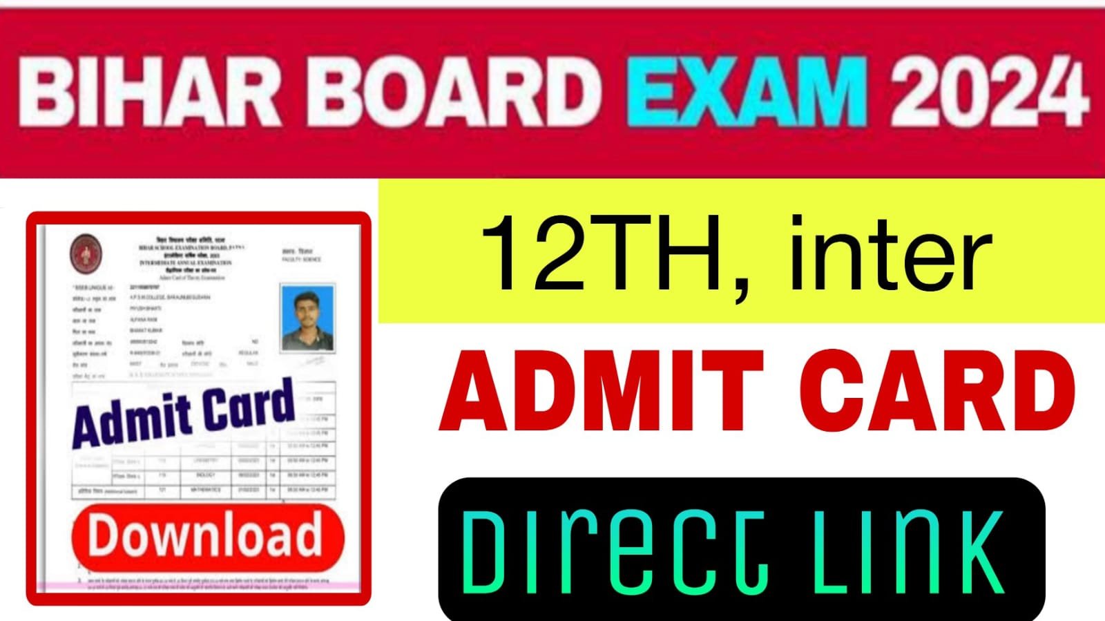 BSEB 12TH Admit Card 2024 Download link- बिहार कक्षा 12 का एडमिट कार्ड यहां से करें डाउनलोड